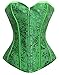 Kimring Women's Vintage Palace Jacquard Sweetheart Body Shaper Strapless Overbust Corset Green Medium