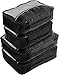 bago 7 Pcs Packing Cubes for Travel - 4 Travel Packing Cubes for Suitcases with 3 ZipLock Bags - Luggage Organizer Bags to Get Maximum Storage, Save Time & Effort to Pack (Black)