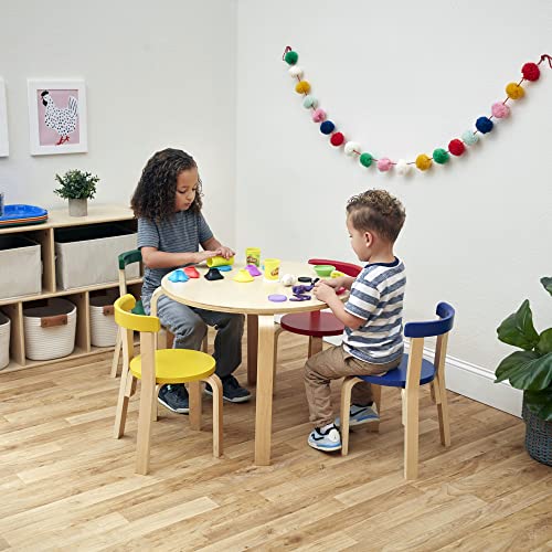 ECR4Kids Bentwood Round Table and Curved Back Chair Set, Premium Kids
