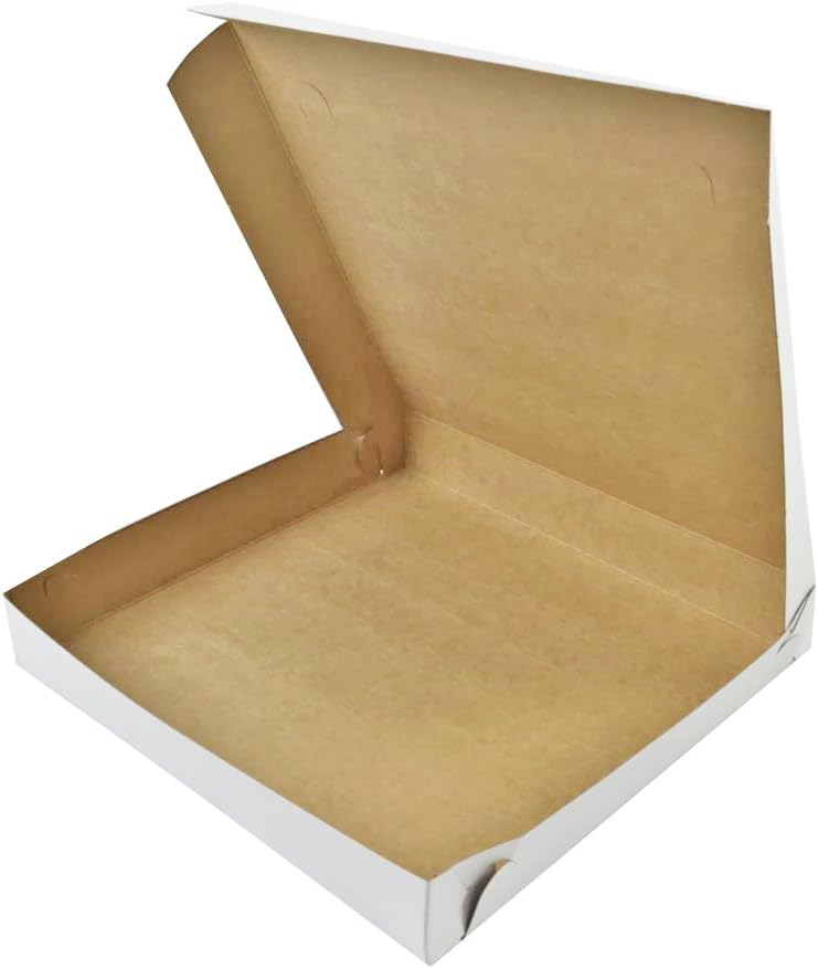 Black Cat Avenue Plain White Chipboard Pizza Box, 20 Count, 10" x 10"