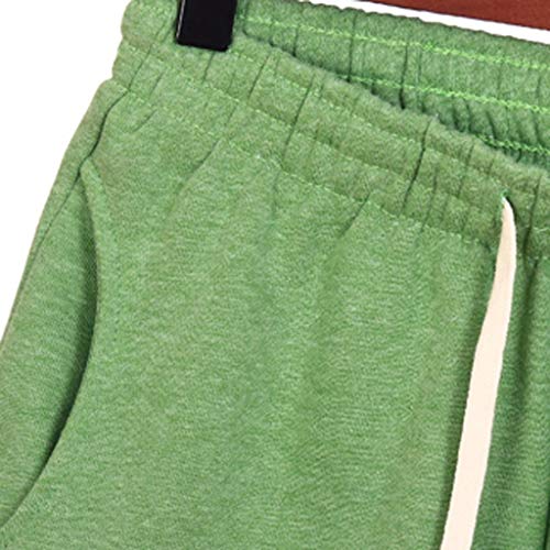 Women Short Pants, JOYFEEL ❤️ Ladies Cotton Linen Casual Elastic Waist Pants Drawstring Solid Summer Walking Shorts Green