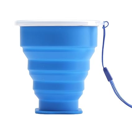 Power Ferhd Tragbares Reisewerkzeug Camping Outdoor Silikon Becher Klappbecher 210 ml