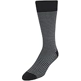 Trafalgar Men's Carvel Striped Pattern Mid-Calf Pima Cotton Socks (1 Pair)