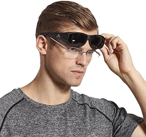 Mountec Men's Sunglasses Fit Over Glasses Polarized Lens with Premium Protection Case for Outdoor Fishing Driving