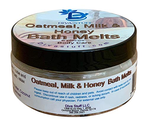 Oatmeal, Milk and Honey Skin Softening Slow Melt Bath Melts With Cocoa Butter and Shea Butter, Diva Stuff