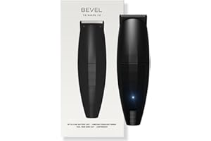 Bevel Beard Travel Trimmer SE for Men - Lightweight Cordless Mustache Trimmer, 4 Hour Rechargeable Battery Life, Tool Free Adjustable Zero Gapped Blade, Barber Supplies, Black (Packaging May Vary)