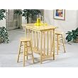 3pc Mission Style Wood Breakfast Bar Table & 2 Stools Set