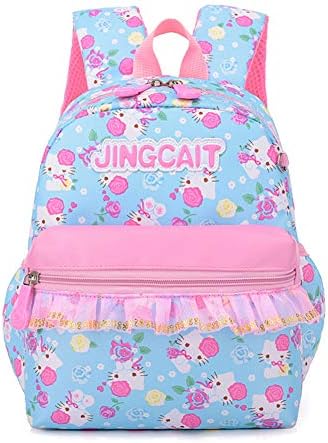 HAAYAYA Children Backpack School Bags for Girls Kid Cartoon Kindergarten Backpack School Bookpack (Blue)
