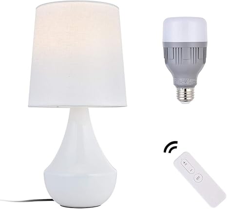 Ankee Smart Ceramic Table Lamp With Wifi Smart Led Light Bulb Nightstand Lamp Compatible With Alexa And Google Assistant Ceramic Desk Lamps For Living Room Amazon Com