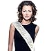 Bachelorette Party Bride to Be Sash - Bridal Shower Accessories Decorations, White and Gold