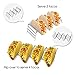 Premium Quality Stainless Steel Taco Holder Stand - Taco Rack - Taco Truck Tray Hold Up To 14 Soft or Hard Taco Shells - Dishwasher, Oven Safe For Baking or Reheating - Set of 4 Packs.