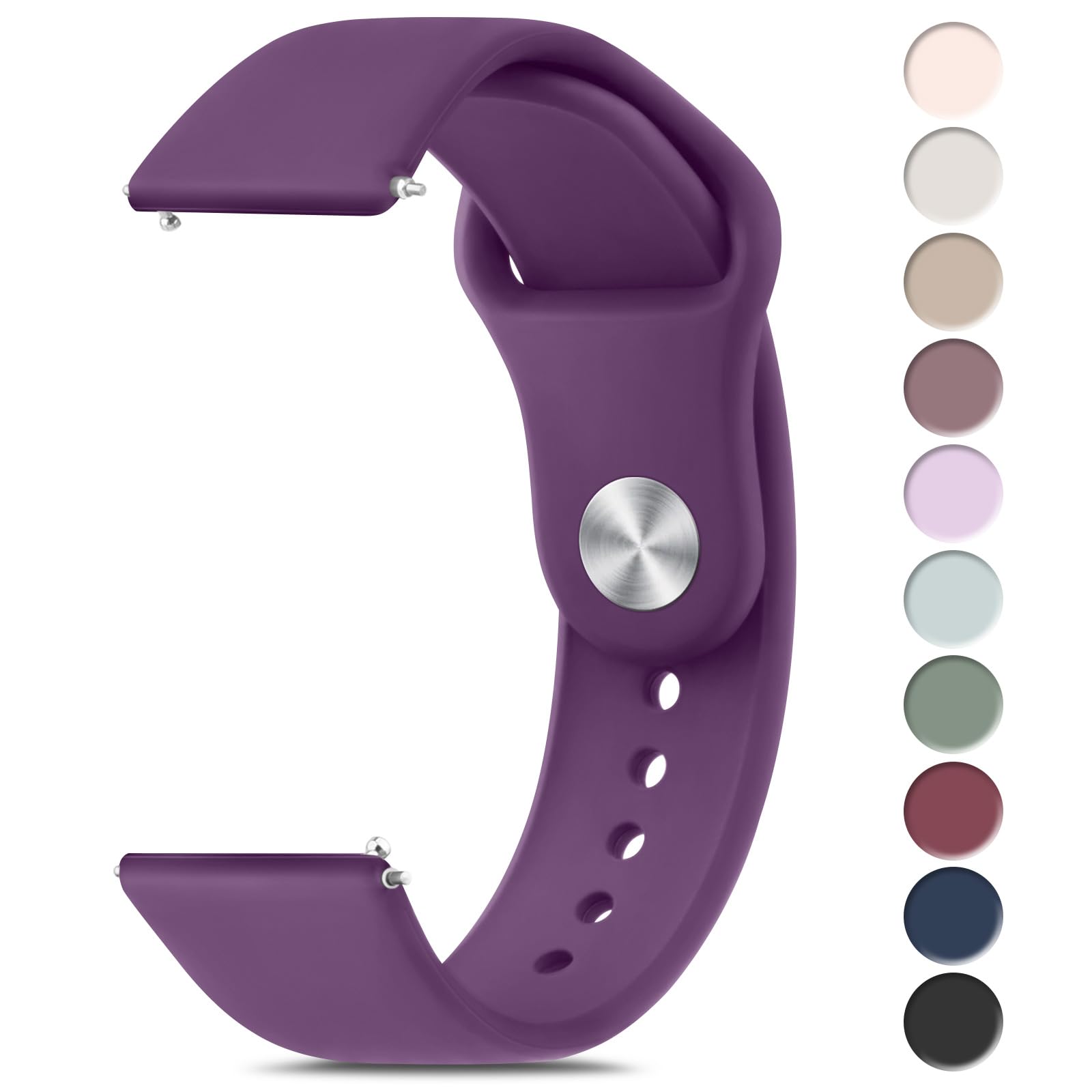 Photo 1 of Meliya 22mm Watch Bands Quick Release Replacement Wristband, Soft Silicone Sport Replacement Straps for Men Women (Purple)