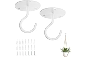Mkono Ceiling Hooks for Hanging Plants, Metal Plant Hanger Bracket Wall Mount Hooks for Hanging Bird Feeders, Lanterns, Wind 