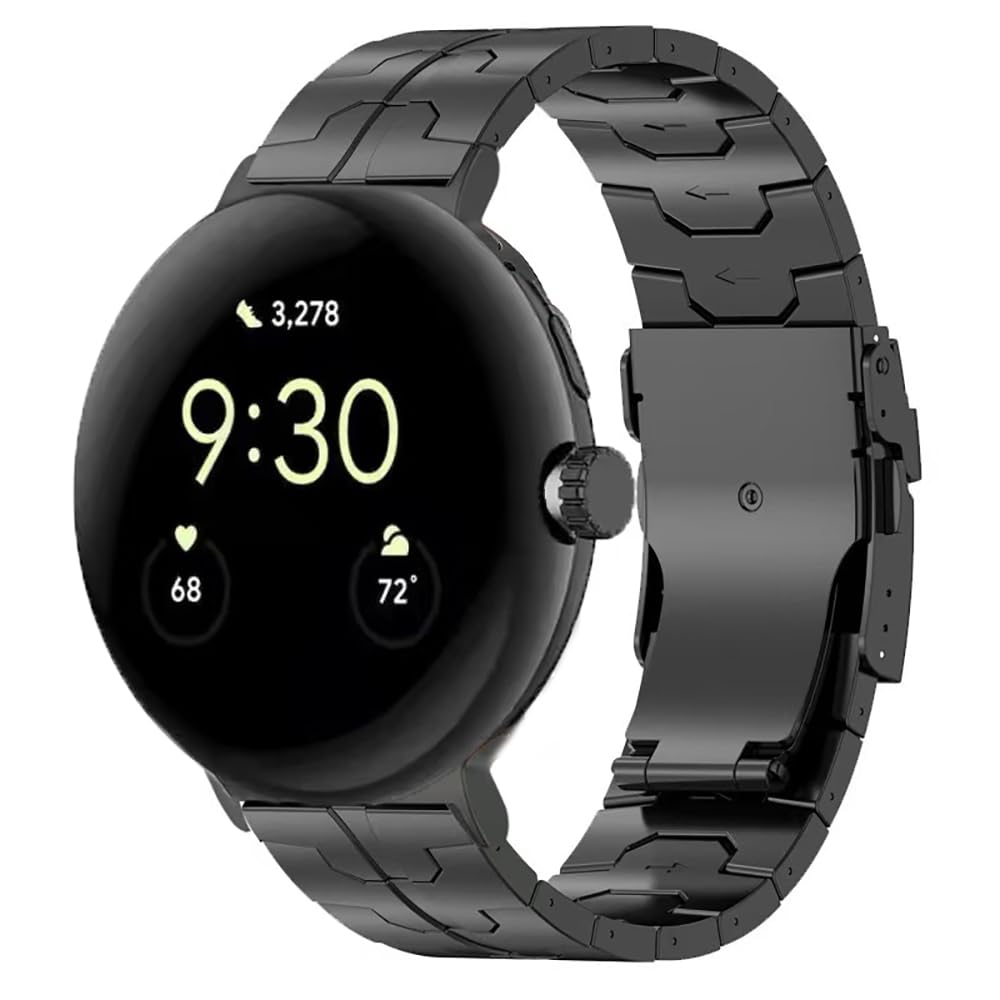 synsing Titanium Bracelet Compatible with Pixel Watch 3 45 mm Bracelets, Titanium Metal Watch Replacement Strap for Pixel 3/2/1 41 mm Strap Accessories for Men and Women