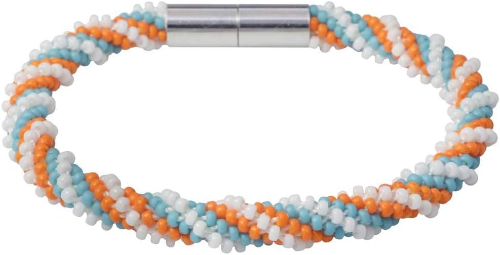 Exclusive Beadaholique Spiral 12 Warp Beaded Kumihimo Bracelet - Orange Dream Jewelry Kit