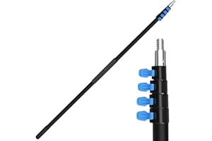 Lineslife Multi-Purpose 24ft Extension Pole, Lightweight Durable Aluminum Alloy Telescopic Pole for High Ceilings Window Cleaning Paint Roller（Pole Only）