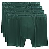 David Archy 4 Pack Men's Fast Dry Ultra Light Free Cutting Boxer Briefs(S, Olive Green)
