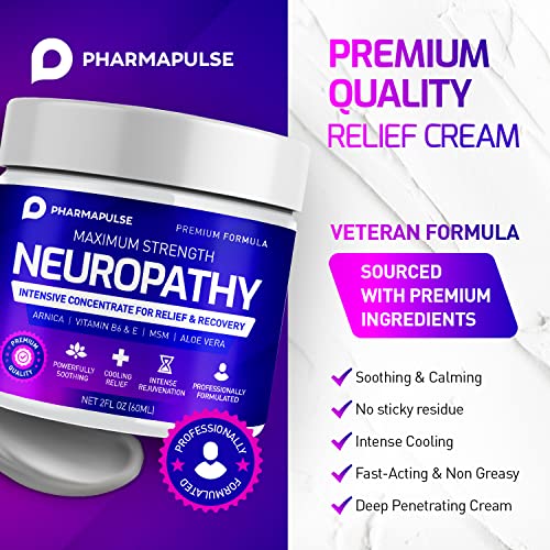 Pharmapulse Neuropathy Nerve Relief Cream Maximum Strength Cream for Feet, Hands, Legs, Toes
