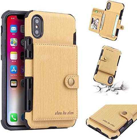 FENGT Suitable For Iphone Xs Max/Xr/X/Xs / 6/7/8Plus Leather Multi-Function Wallet Phone Case Drop Protection Sleeve Card Holder,Yellow,iPhoneXSMax [Energy Class A]