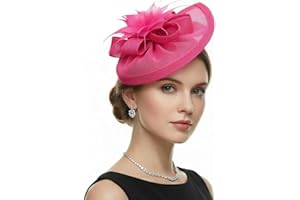 DRESHOW Women Fascinator Hats Tea Party Hat Vintage Pillbox Hat Headband for Cocktail
