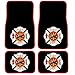UAA 4pc Fire Department Maltese Cross Logo Front & Rear Carpet Floor Mat Set