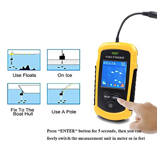 LUCKY Portable Fish Finders for Boats Fishing Kayak Fishfinder Depth
