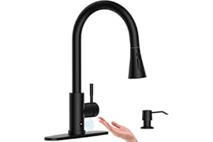 APPASO Touchless Kitchen Faucet, Matte Black Hands Free Kitchen Sink Faucet with Soap Dispenser and Pull Down Sprayer 3 Modes, Activated Motion Sensor Faucets for Kitchen Sink, S304 Stainless Steel