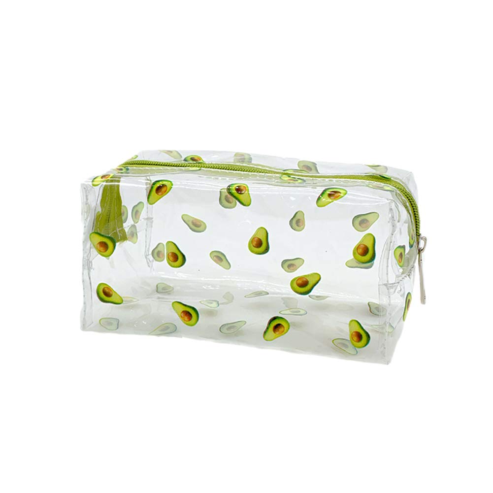 Clear Makeup Bags Cosmetic Bag Travel Wash Bag Toiletry Storage Pouch Pencil Case for Women Girls Avocado
