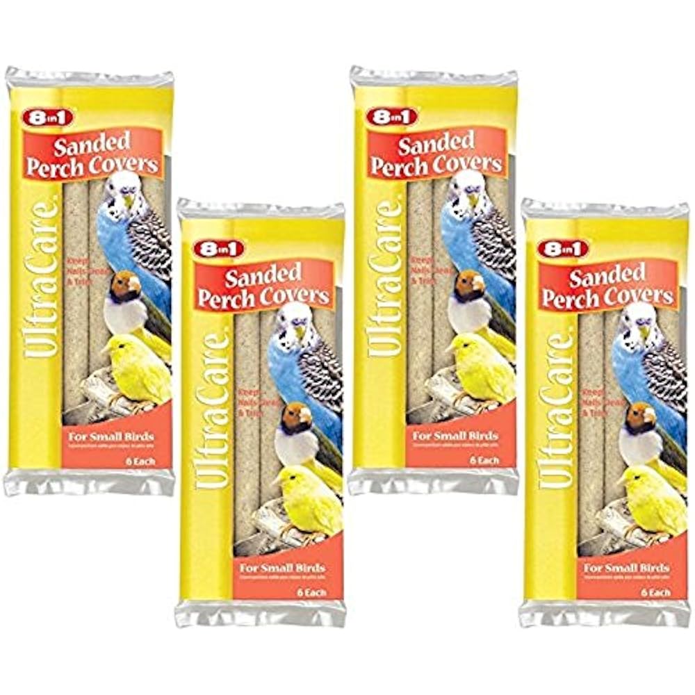 Pet Products Sanded Bird Perches Covers, Small 24 Total(4 Packs With