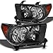 For 2007-2013 Tundra, 2008-2015 Sequoia Black Replacement Headlights Front Lamps L+R Pair L+R/2008 2009 2010 2011 2012
