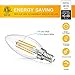 Candelabra LED Filament Bulbs Dimmable 40W Equivalent, 2700K Warm White Chandelier B11 LED Bulb E12 Base Decorative Candle Light Bulb (Pack of 6)