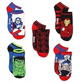 Avengers Boys 5 pack Socks (6-8 Boys (Shoe: 10.5-4), Hero Multi)