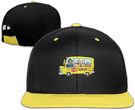 2017 Funny School Bus Adjustable Unisex Hiphop Baseball Cap Graphic Flat Hat For Boy Girl One Size