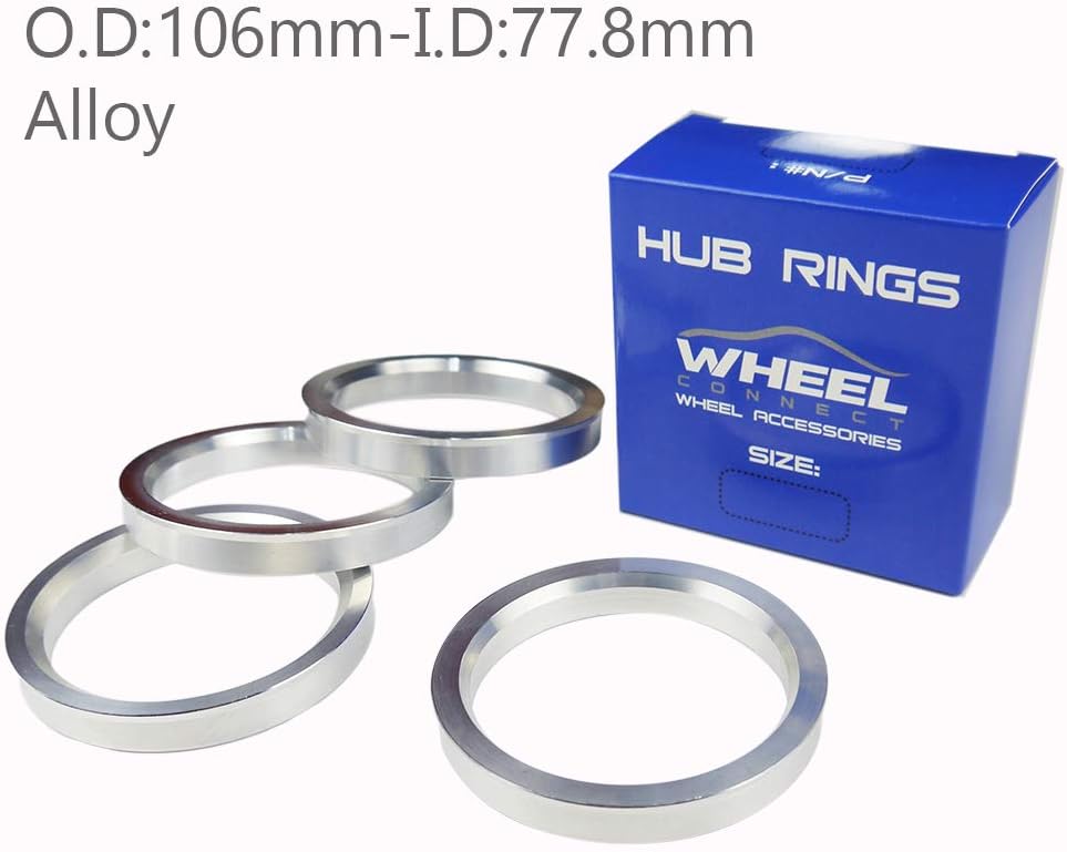WHEEL CONNECT Hub Centric Rings, Set of 4, Aluminium Alloy Hubrings, O