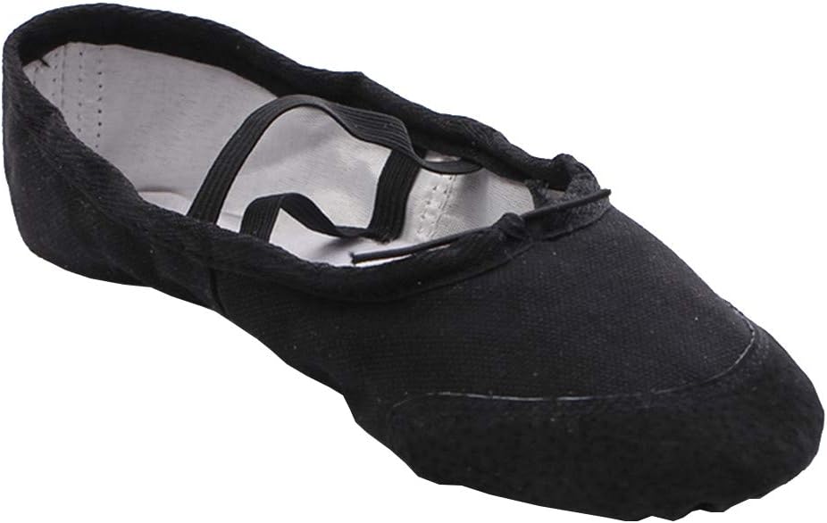 Women's Canvas Ballet Slippers Practice Yoga Flat Shoes Split Belly Shoes