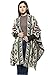 Women's Knitted Cardigan Geometric Pattern Bat Sleeve Sweater Shawl Capes Coat