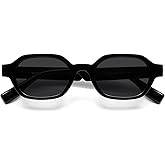SOJOS Retro Polarized Hexagon Sunglasses for Women Men, UV400 Trendy Rectangle 70s 80s 90s Shades SJ2389