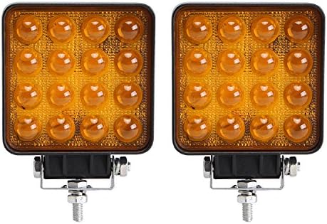 LED Light Bar, Northpole Light 2pcs 48W 5D Amber LED Driving Fog Lights Spot Beam Square Yellow LED Work lights for Off Road Truck Car ATV SUV Boat 4WD ATV