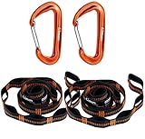 Gimars Heavy Duty Rated 2600LBS Hammock Tree Straps and Carabiners with Adjustable Loops and Carrying Bag Fits Any Hammock