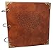 Love Heart - Premium Quality Embossed Expandable PU Leather Scrapbook DIY Photo Album Sketchbook, Wedding Guest Book (Brown Kraft Paper)
