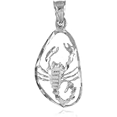 Claddagh Gold 925 Sterling Silver Stunning Scorpio Zodiac Charm Scorpion Pendant