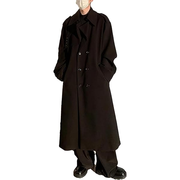 Men's Solid Colours Trench Coat Casual Cape Cloak Irregular