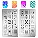 Nail Stamping Plate Stamper Plates - Ejiubas Double-Sided Stamping Plates Set 3Pcs Nail Art Stamp Templates Nail Art Design EJB-X17 X18 Blackqueennaildesign