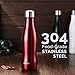 Onebttl Aqua Stainless Steel Double-walled Insulated Bottle (Red) Ideal for outdoor, school, travel, hiking & Pefect for keeping coffee, tea, ice cubes, beverage Hot & Cold - 400ml /13.5oz