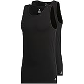 Adidas Mens Tank Tops (2-Pack) – Stretch Cotton Undershirt, Soft Breathable Fitted Base Layer