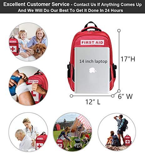 Camoredy Medical First Aid Bag Empty Emergency Treatment Backpack Large First Responder Trauma Bag Waterproof Multi-Pocket for Hiking Travel Field Trips Camping Daycare - Thumbnail 6
