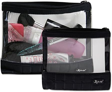 Jovilife Clear PVC Travel Organizer With Zipper, Makeup Bag, Travel Case, Set Of 2, Navy