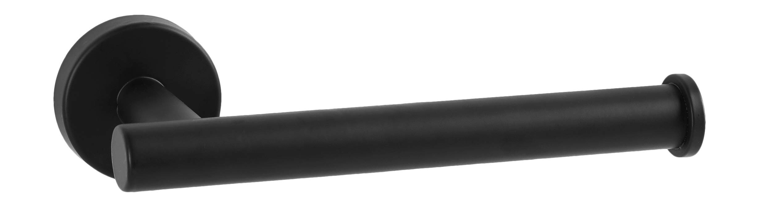 Ambrosya - Toilet Paper Holder Made of Stainless Steel in Black - Bathroom Bracket Roll Holder Wall (Stainless Steel (Black))