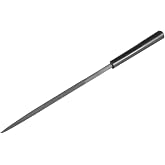 uxcell Second Cut Steel Round Needle File with Plastic Handle, 4mm x 160mm