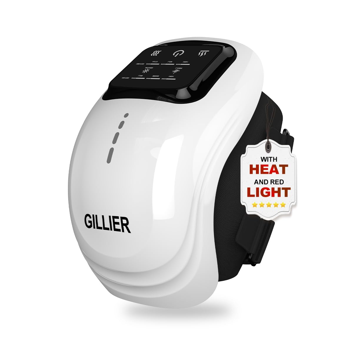 Photo 1 of Knee Massager Smart with Heat, Red Light and Massage Therapy, 3 Vibration Modes and 3 Heating Levels, 2025 Updated Edition, LED Vitality Joints Knee Massager, Gifts for Grandma & Grandpa, White